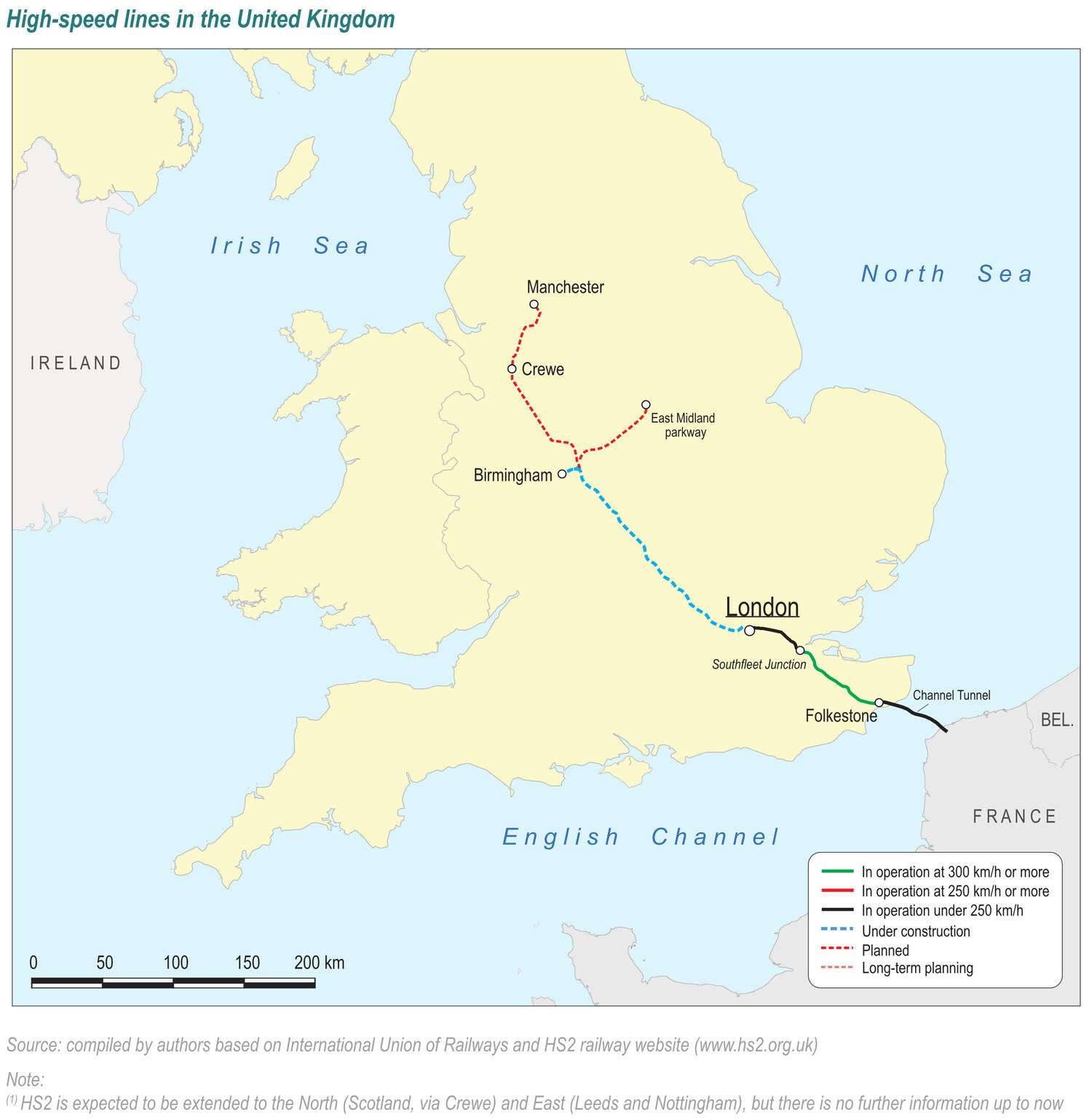 High-speed rail lines in the UK