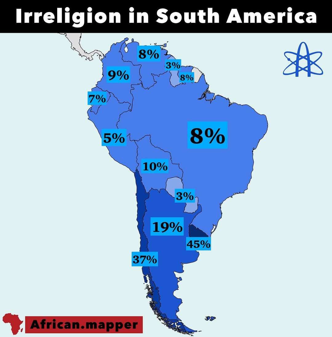 Irreligion in South America