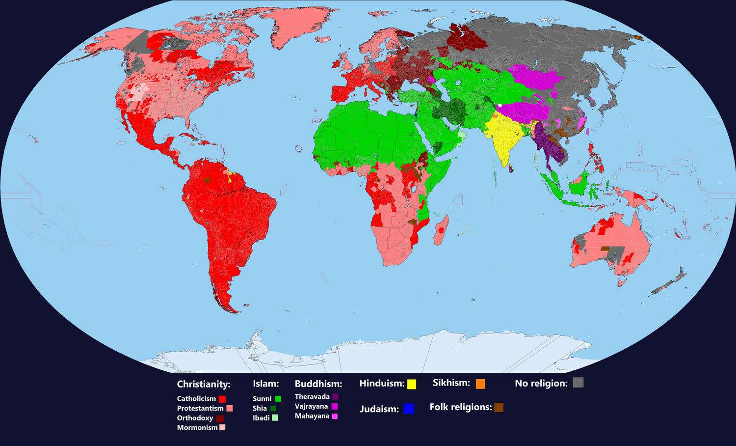 Map of World Religions