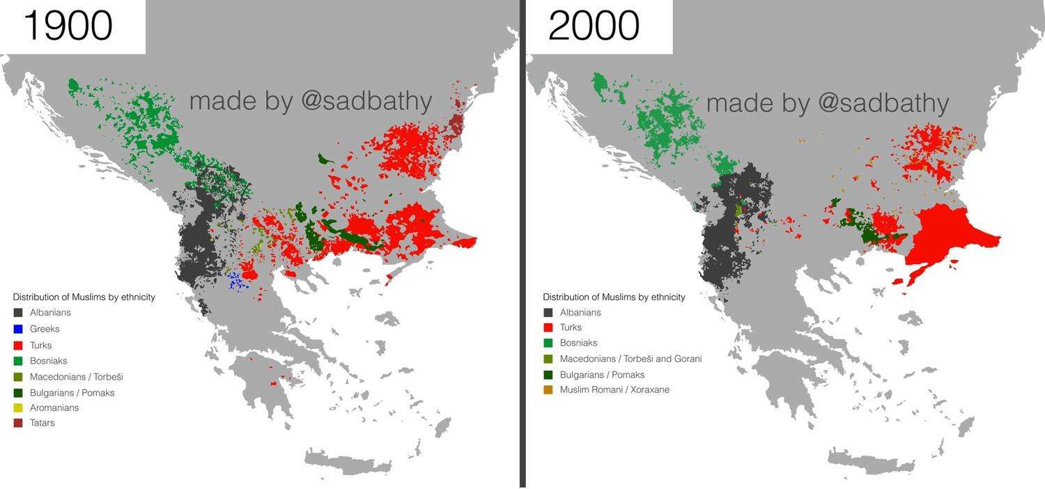 Muslims in the Balkans, 1900 and 2000
