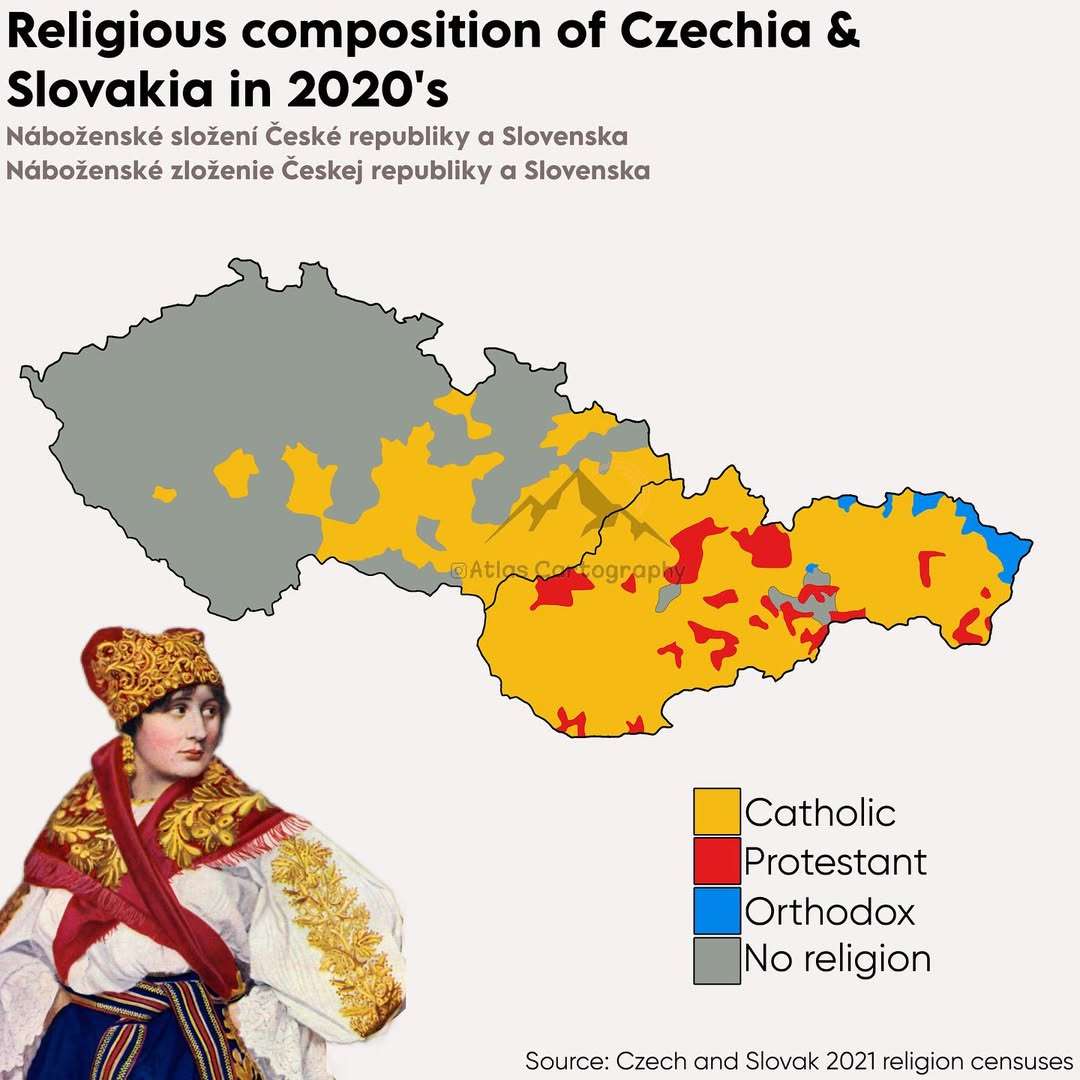 Religions of Czechia and Slovakia in 2020s