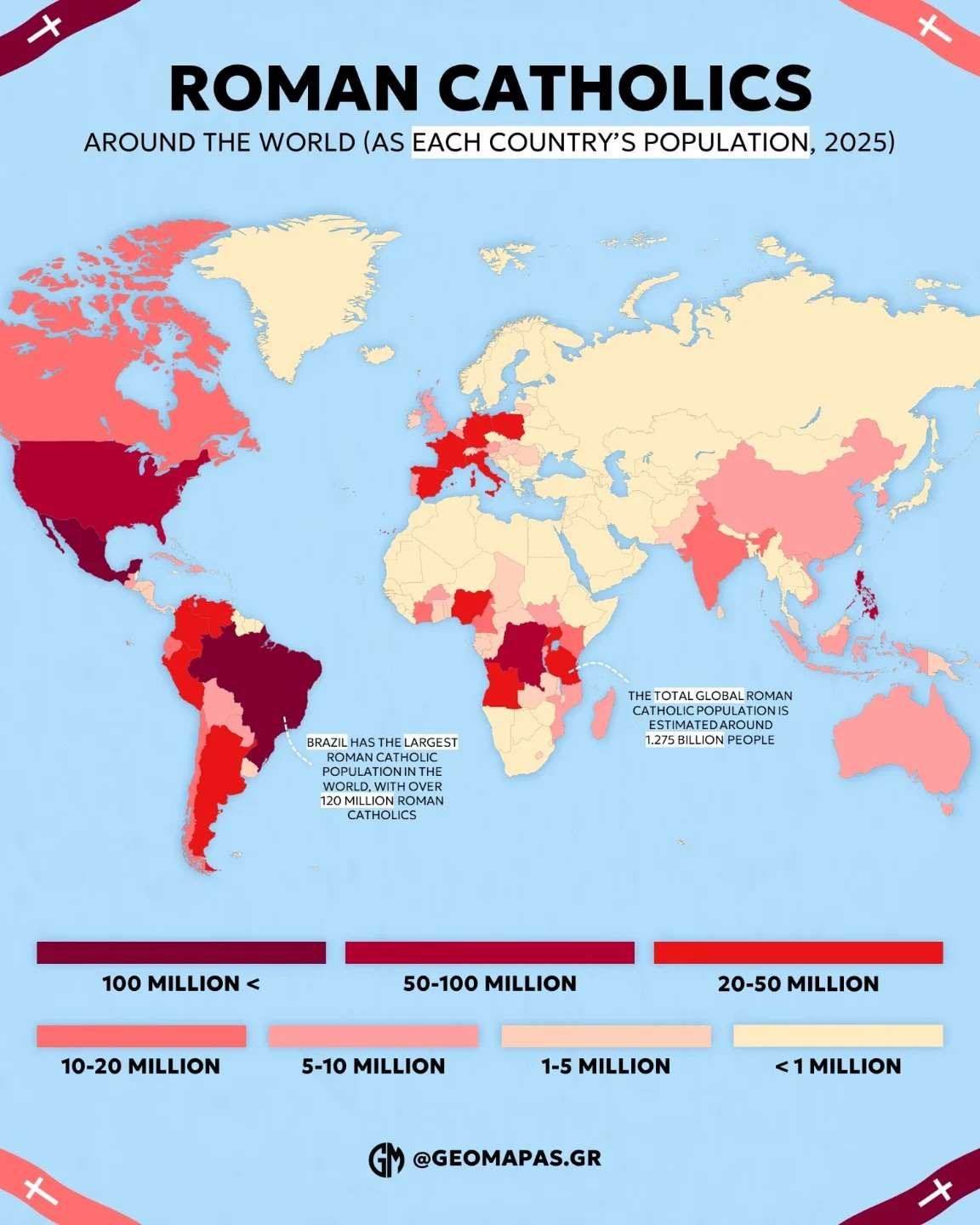 Roman Catholics around the World, 2025
