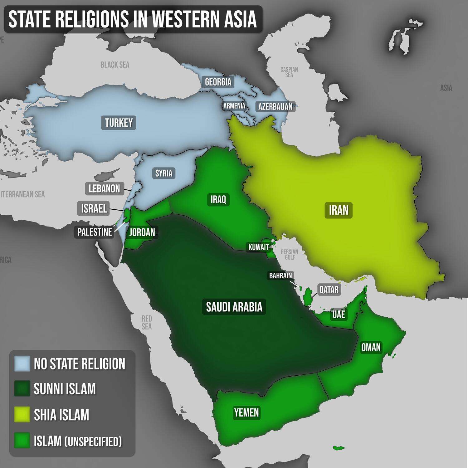 State religions in Western Asia