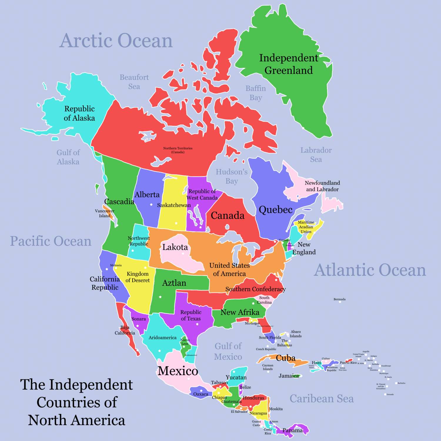 North America if every secessionist movement was successful