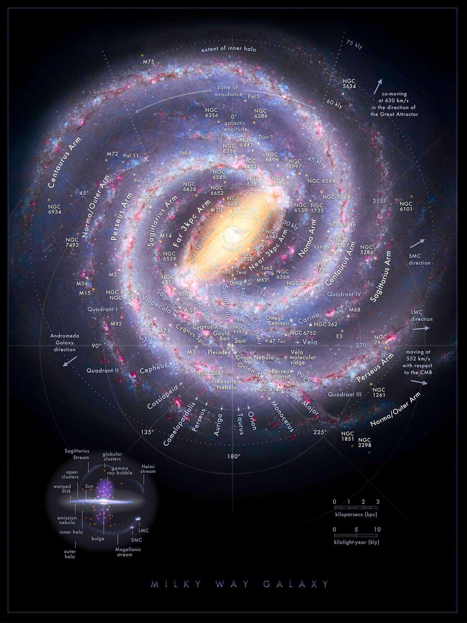 Very detailed map of the Milky Way galaxy