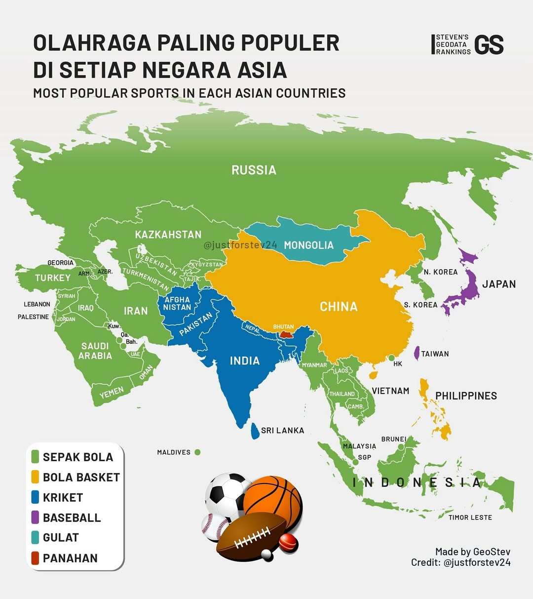 Most popular sports in Asian countries