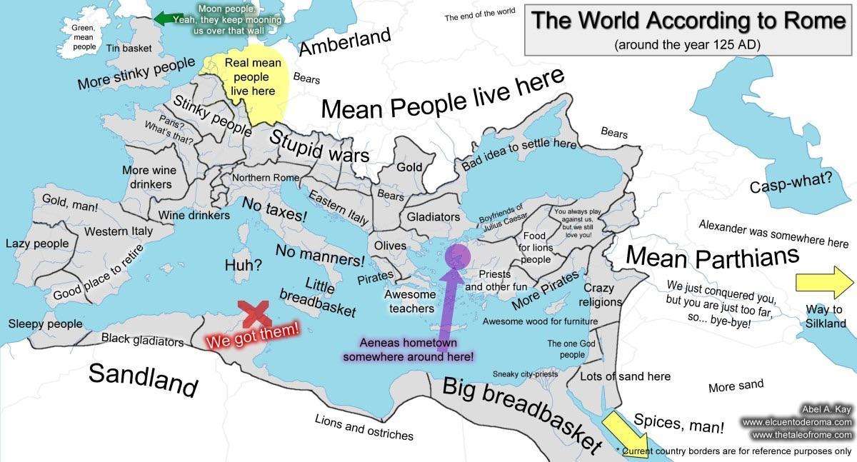 The world according to Ancient Rome,125 AD