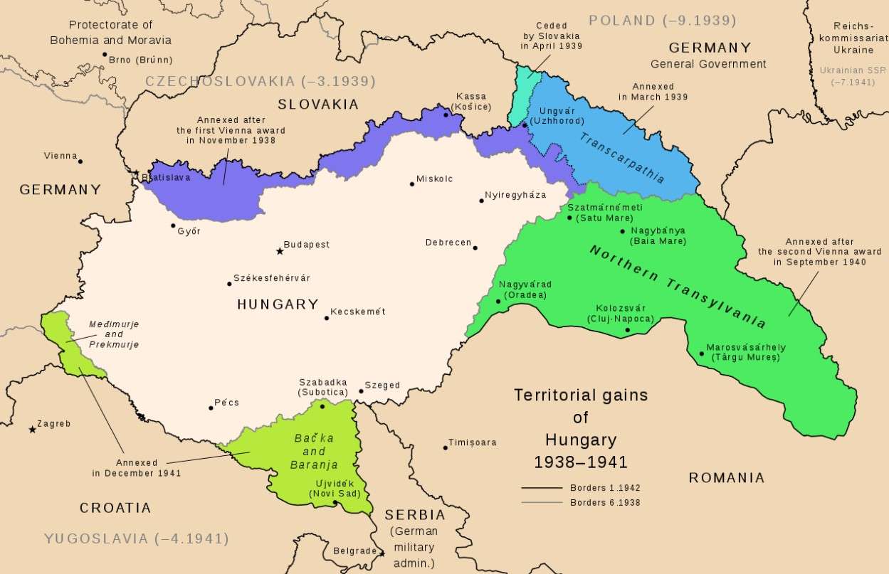 Territorial Annexations by Hungary, 1938-41