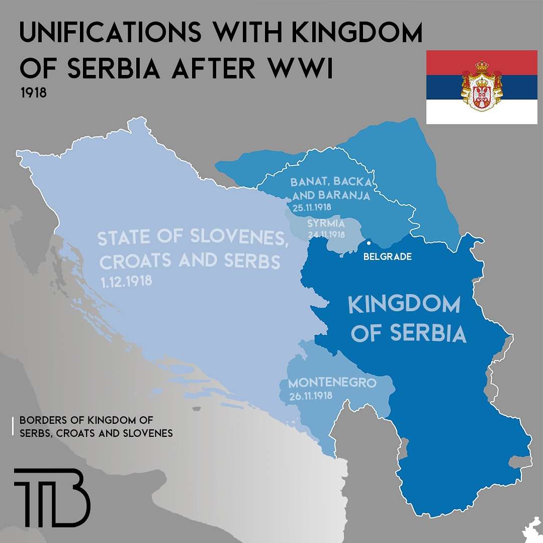 Unifications with Kingdom of Serbia in 1918