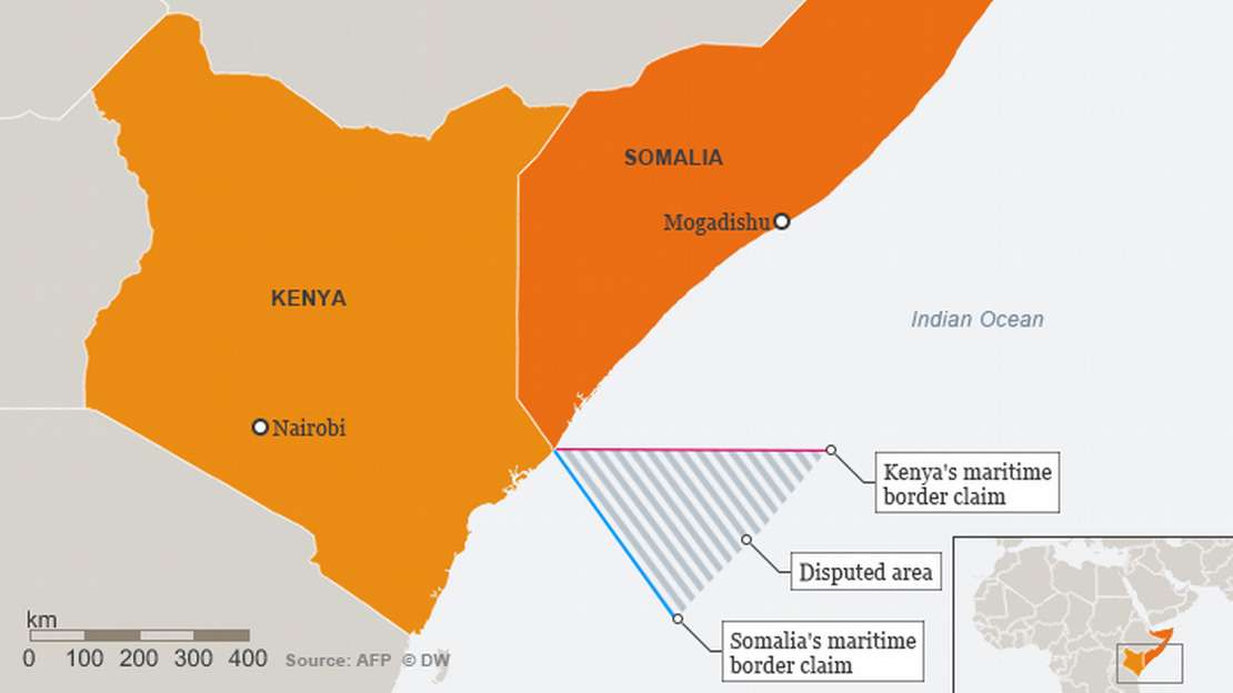 Disputed maritime area between Somalia and Kenya