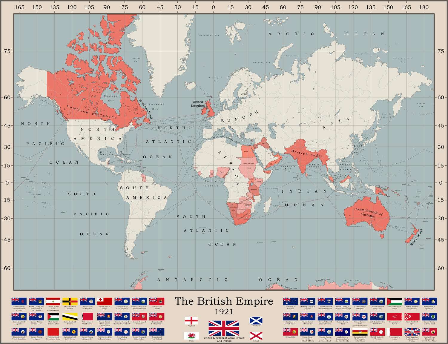 The British Empire at it's Territorial Peak