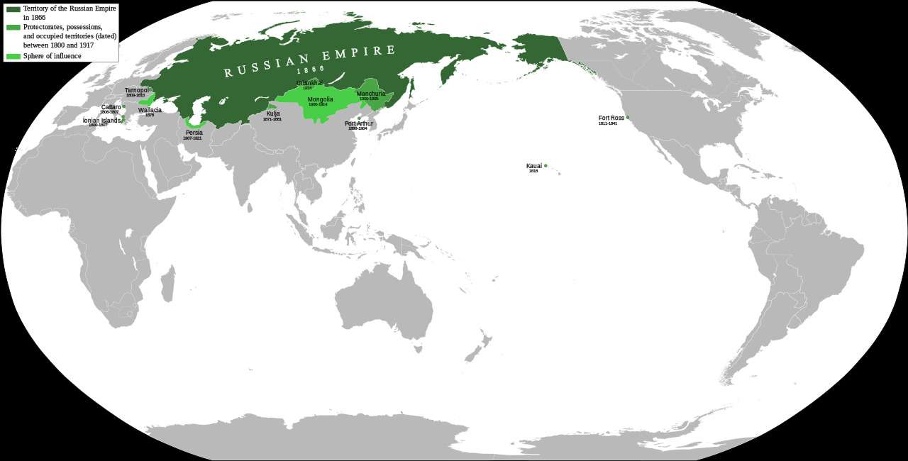 The Russian empire at its peak, 1866