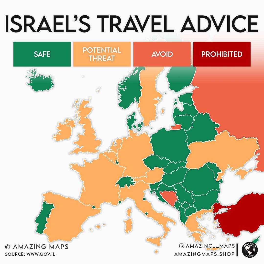 Israel’s travel advice for Europe, 2024