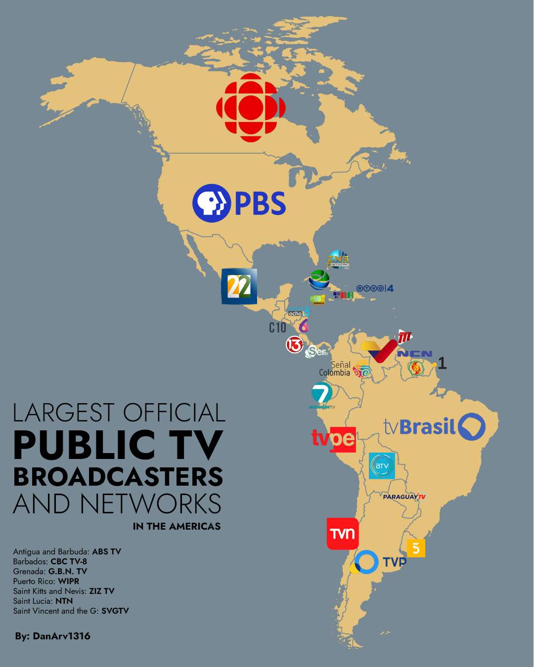 Public TV Broadcasters and networks in the Americas