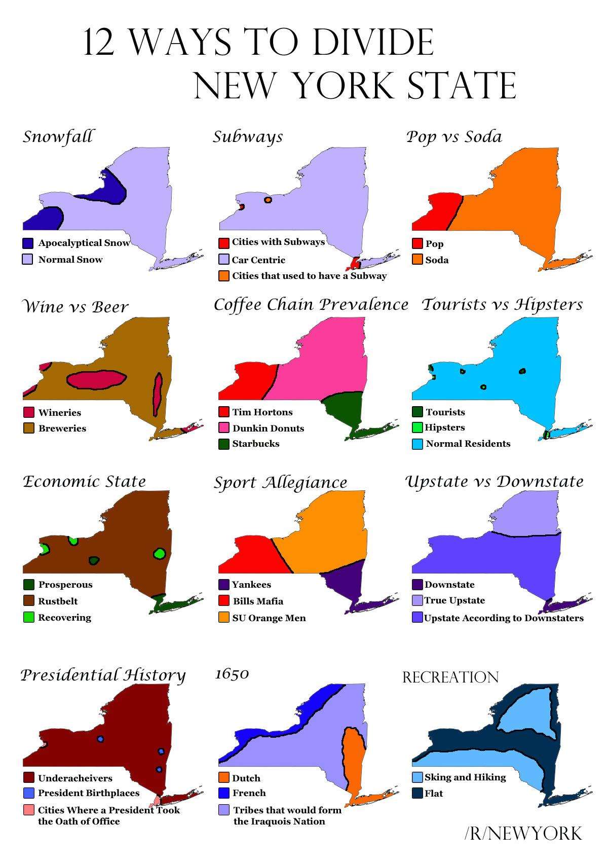 12 ways to divide New York State