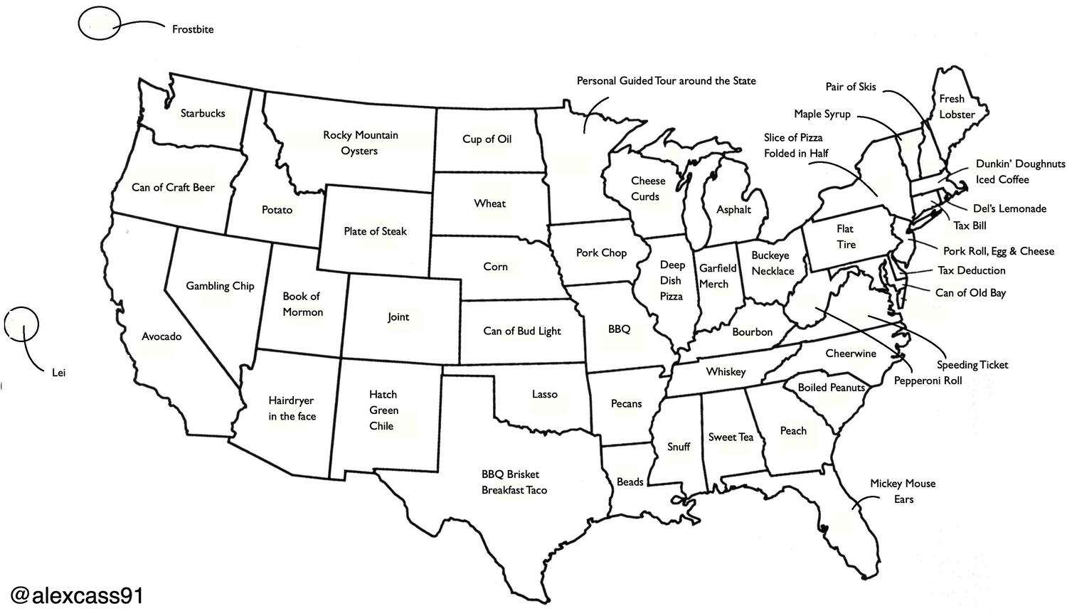 If every U.S. state welcomed visitors like Hawaii (with leis), what would each state give instead?