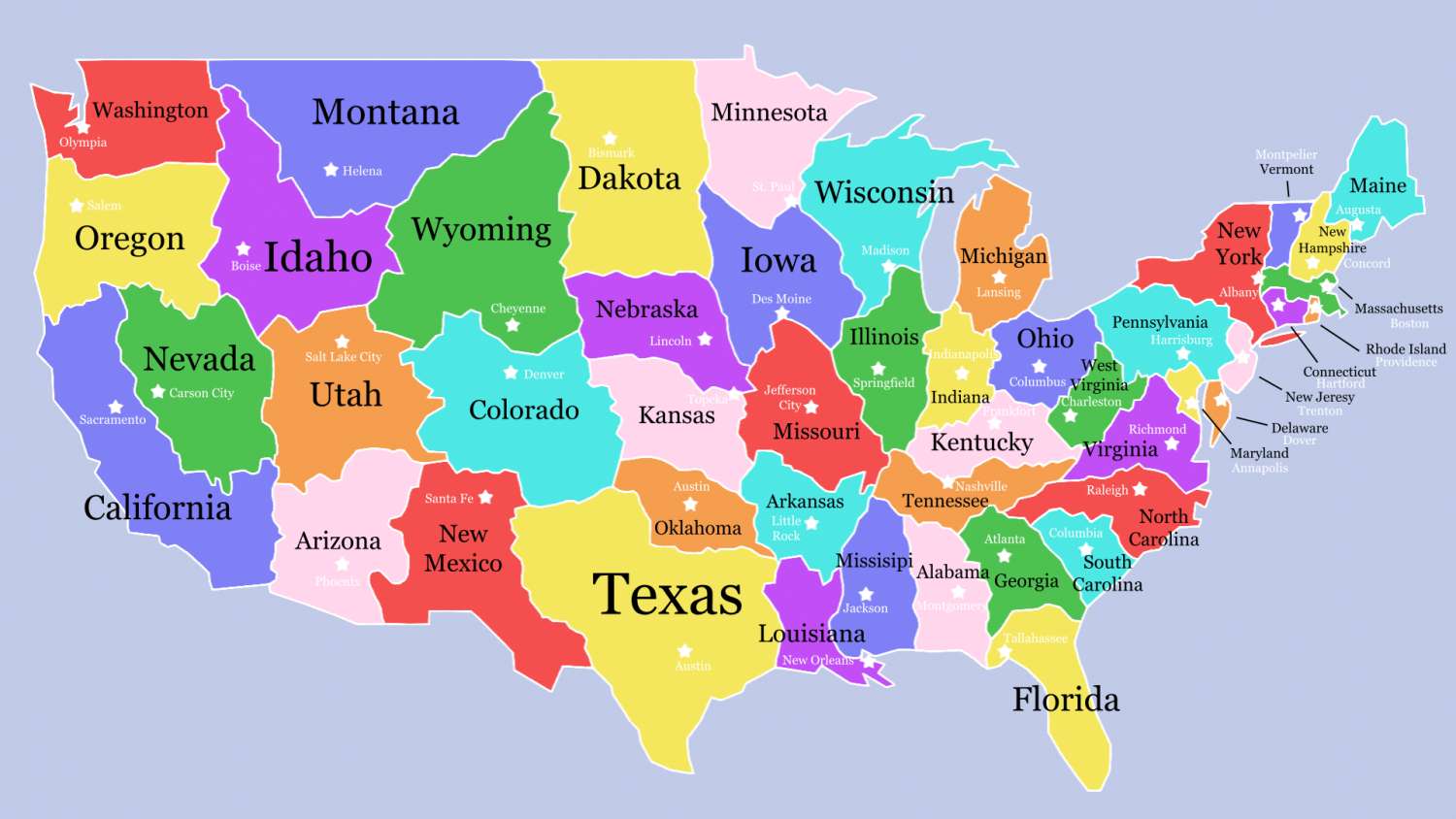 Map of the US following only natural borders