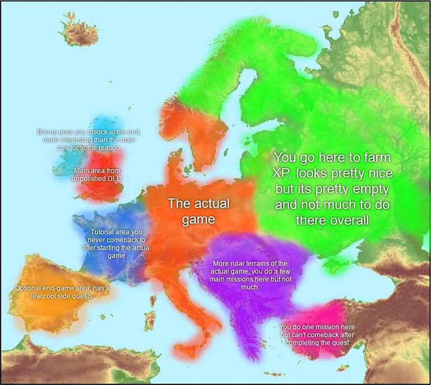 Europe imagined as a video game map
