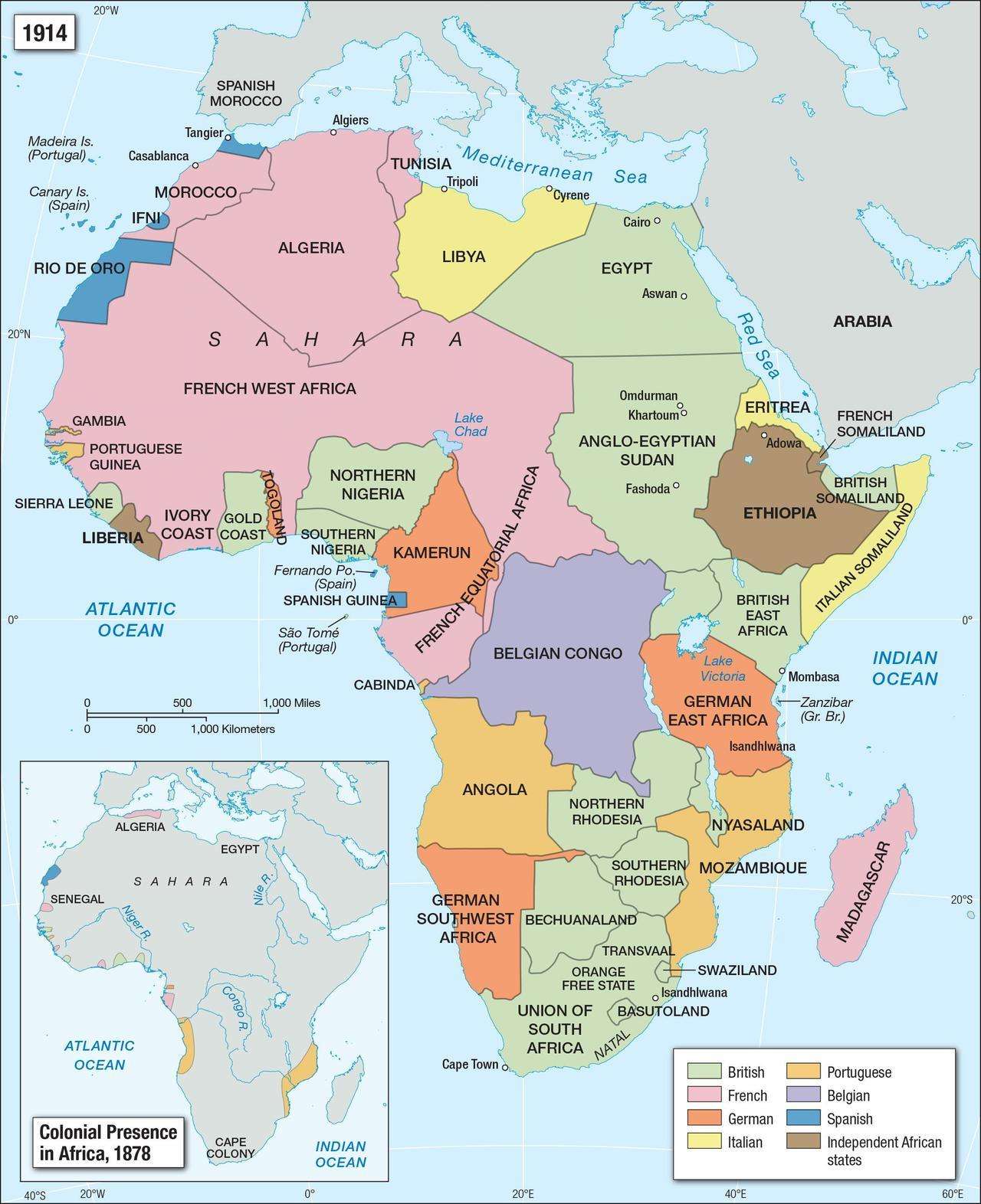 Colonial Presence in Africa in 1914