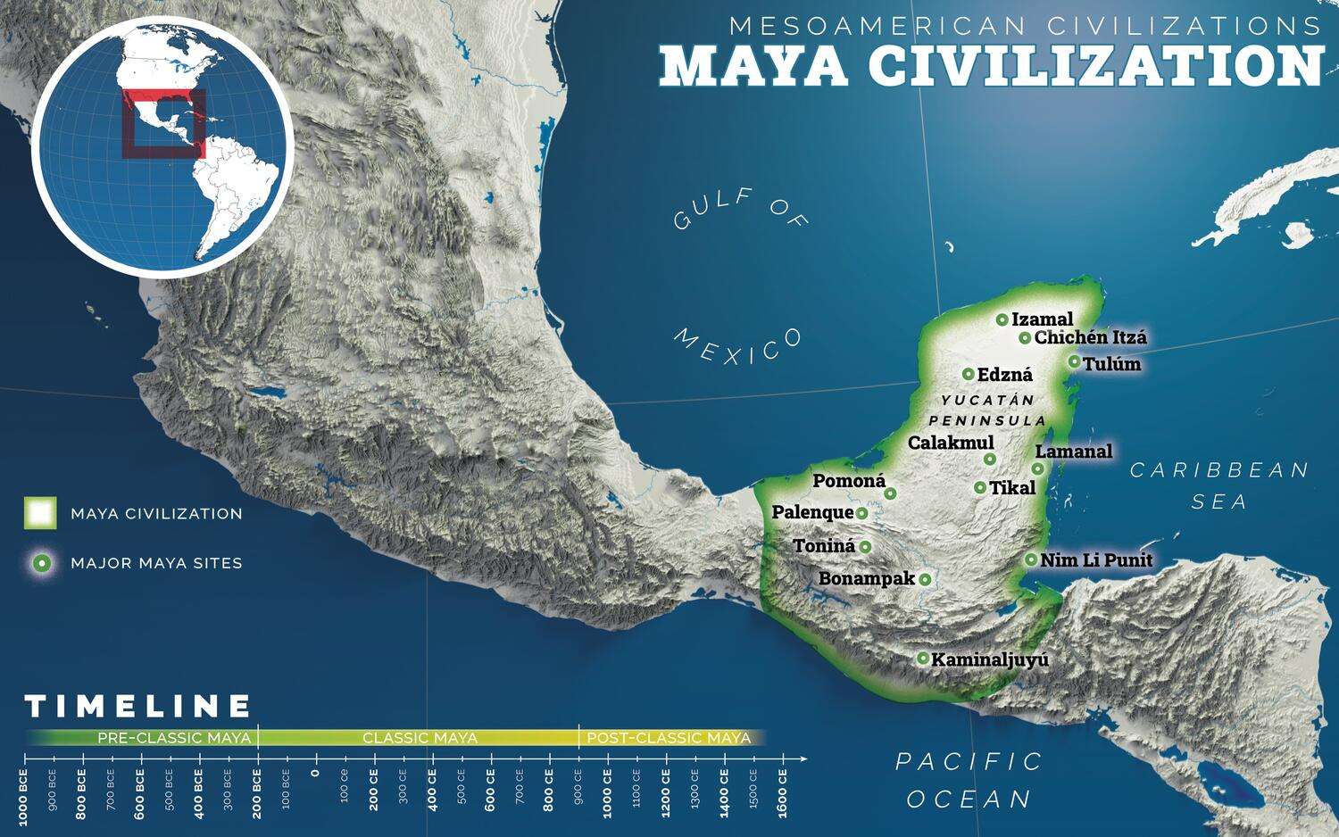 Map of the Maya civilization