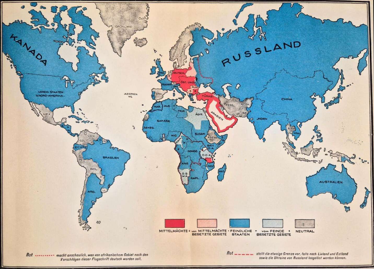 German war aims c. 1916