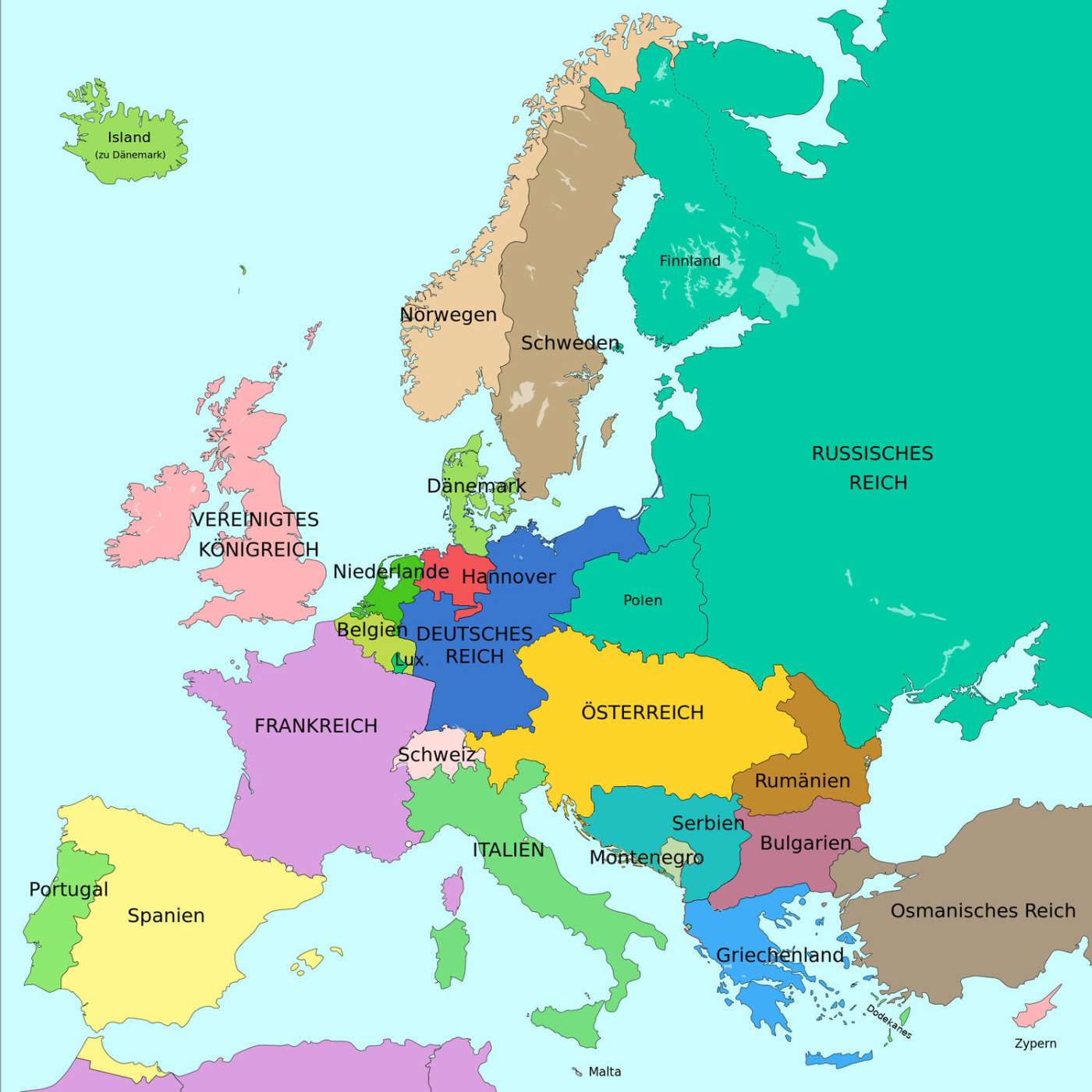 Post-WWI Europe as envisioned by Russia in 1914